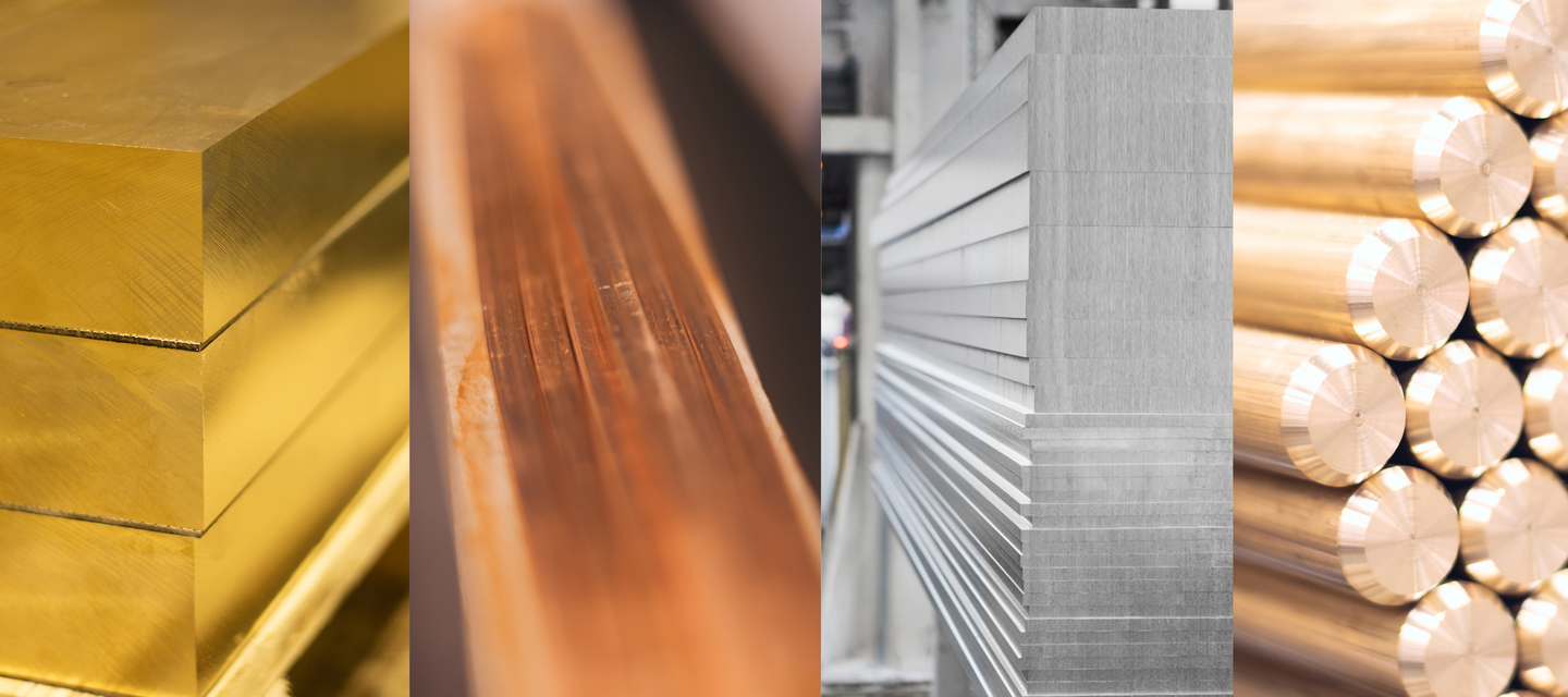 Polotovary z hlin&iacute;ka, medi, mosadze a bronzu