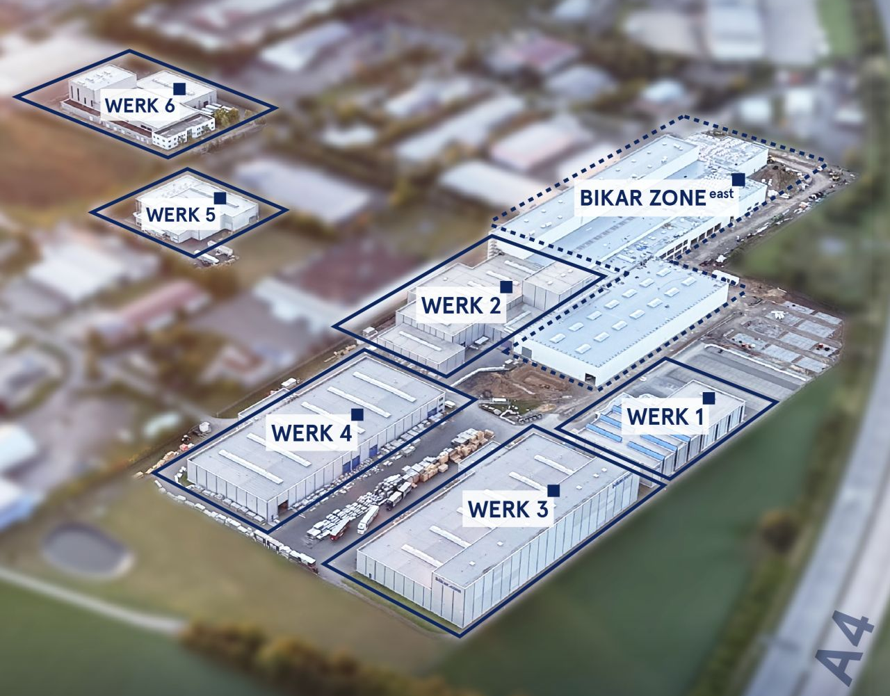 Luftaufnahme aller Werke von BIKAR in Korbußen bei Gera